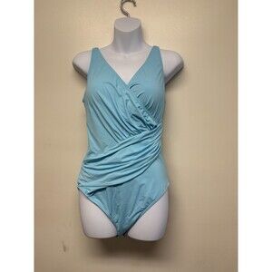 Eomenie Women's One Piece Wrap Style Modest Swimsuit Size Medium - NWT